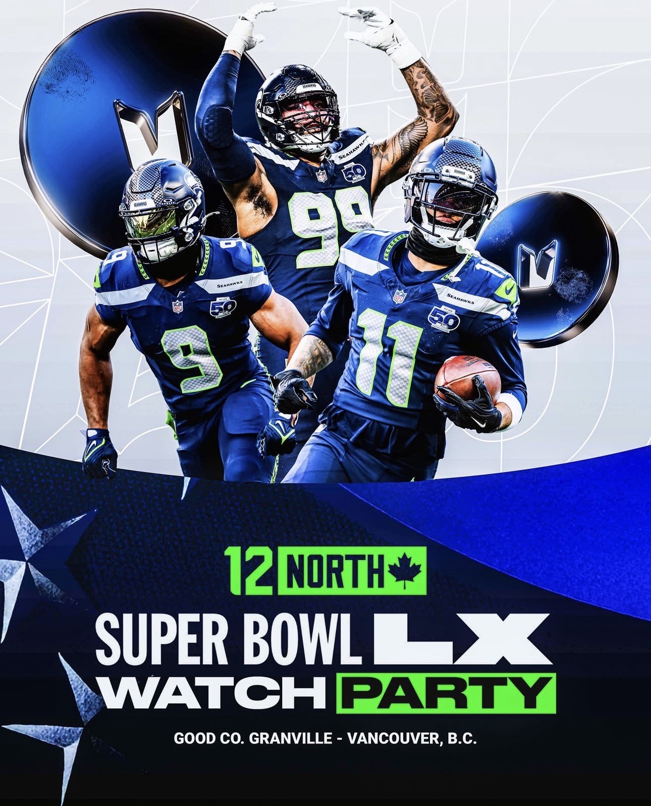 Official Seattle Seahawks Canada 12 North Superbowl LX Watch Party