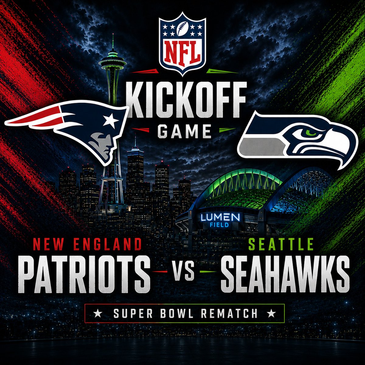 Seattle Seahawks vs Patriots - NFL 2026 2027 Season Opener Watch Party