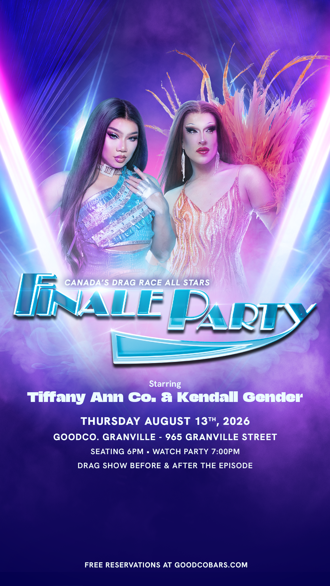 Canada’s Drag Race All Stars Season Finale Watch Party + Drag Show With Tiffany Ann Co. & Kendall Gender
