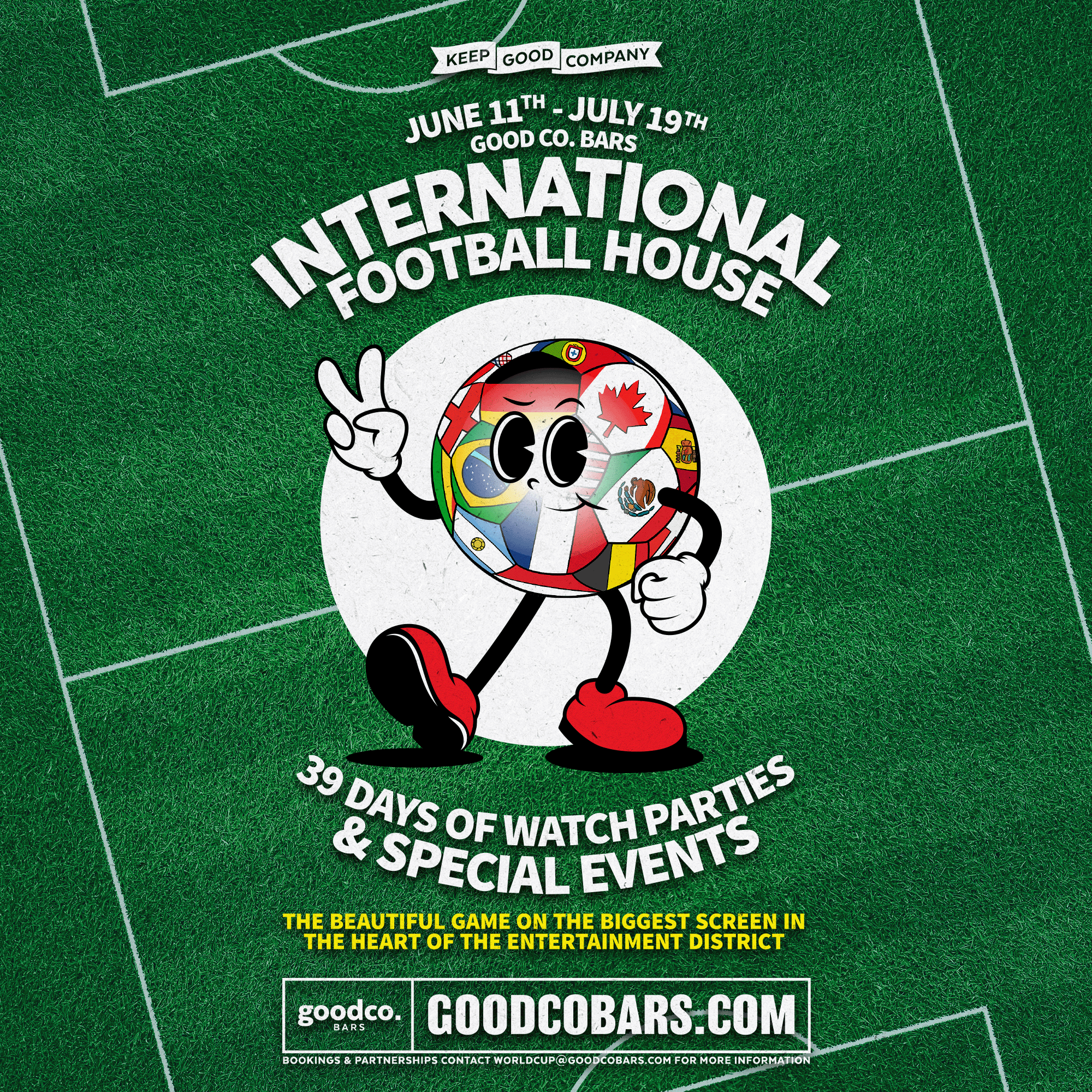 International Football House - June 20th - Match Watch Party Schedule